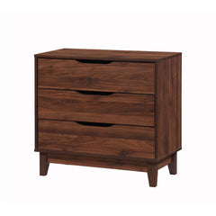 BESS Walnut Colour Solid Board 3 Drawer Chest