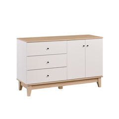 BALDWIN 1.2M Natural + White Colour Particle Board With Solid Wood Leg Console Table