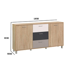 FELIX 1.6M Natural Colour Particle Board With Solid Wood Leg Console Table