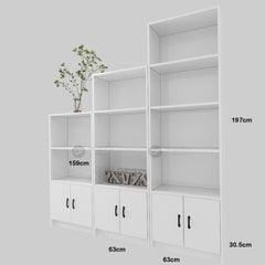 ZION Bookshelf Bookcase / Decorative Shelf Display Case / Storage Cabinet / Buku Almari / Buku Rak / Bookshelf / White Rak
