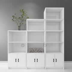 ZION Bookshelf Bookcase / Decorative Shelf Display Case / Storage Cabinet / Buku Almari / Buku Rak / Bookshelf / White Rak