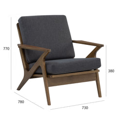 ASTON Solid Wood 1 Seater Sofa