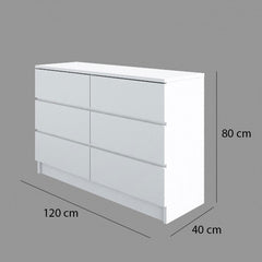 Big 6 Chest Drawer/ 3 Layer Storage/ Wardrobe/ Almari Baju Pakaian/ Drawer Cabinet Baju/ Putih White Muji Color