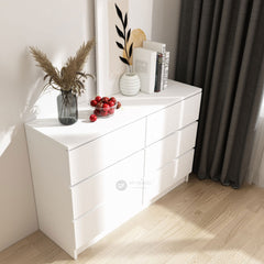 Big 6 Chest Drawer/ 3 Layer Storage/ Wardrobe/ Almari Baju Pakaian/ Drawer Cabinet Baju/ Putih White Muji Color