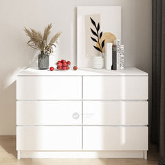 Big 6 Chest Drawer/ 3 Layer Storage/ Wardrobe/ Almari Baju Pakaian/ Drawer Cabinet Baju/ Putih White Muji Color