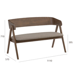 CARTER Solid Wood 2 Seater Lounge Chair