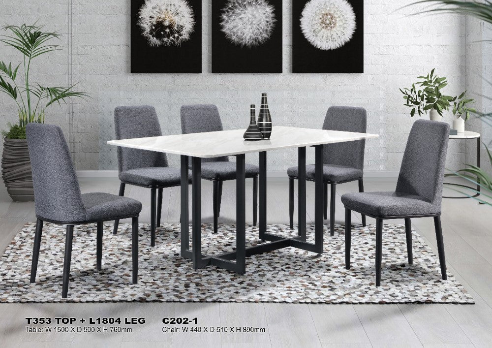 JULIA  1+6 MARBLE DINING SET