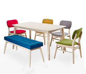 ABINA  1+6 Seater With Bench Solid Wood Dining Set