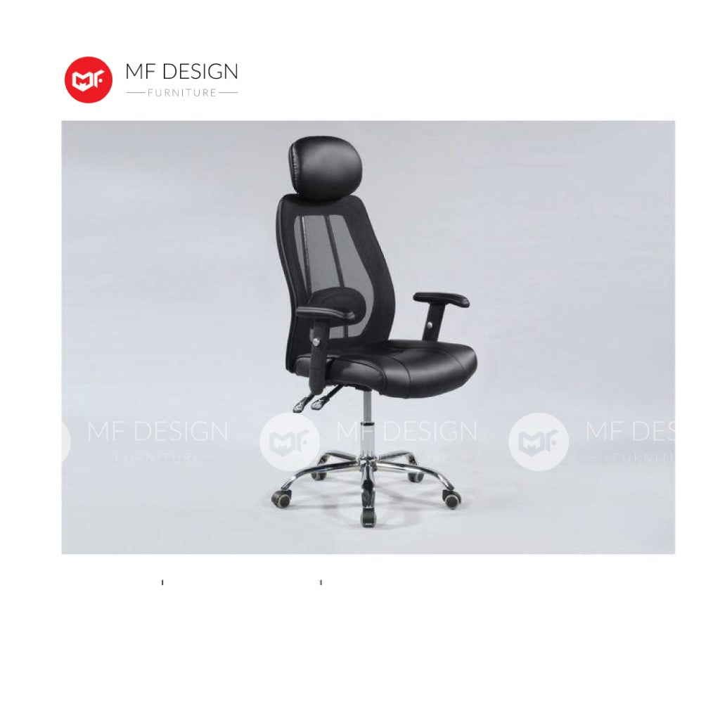 YAME Office Chair & Chrome Leg / Kerusi Pejabat / Kerusi Roda /Height Adjustable Swivel / gaming kerusi office /