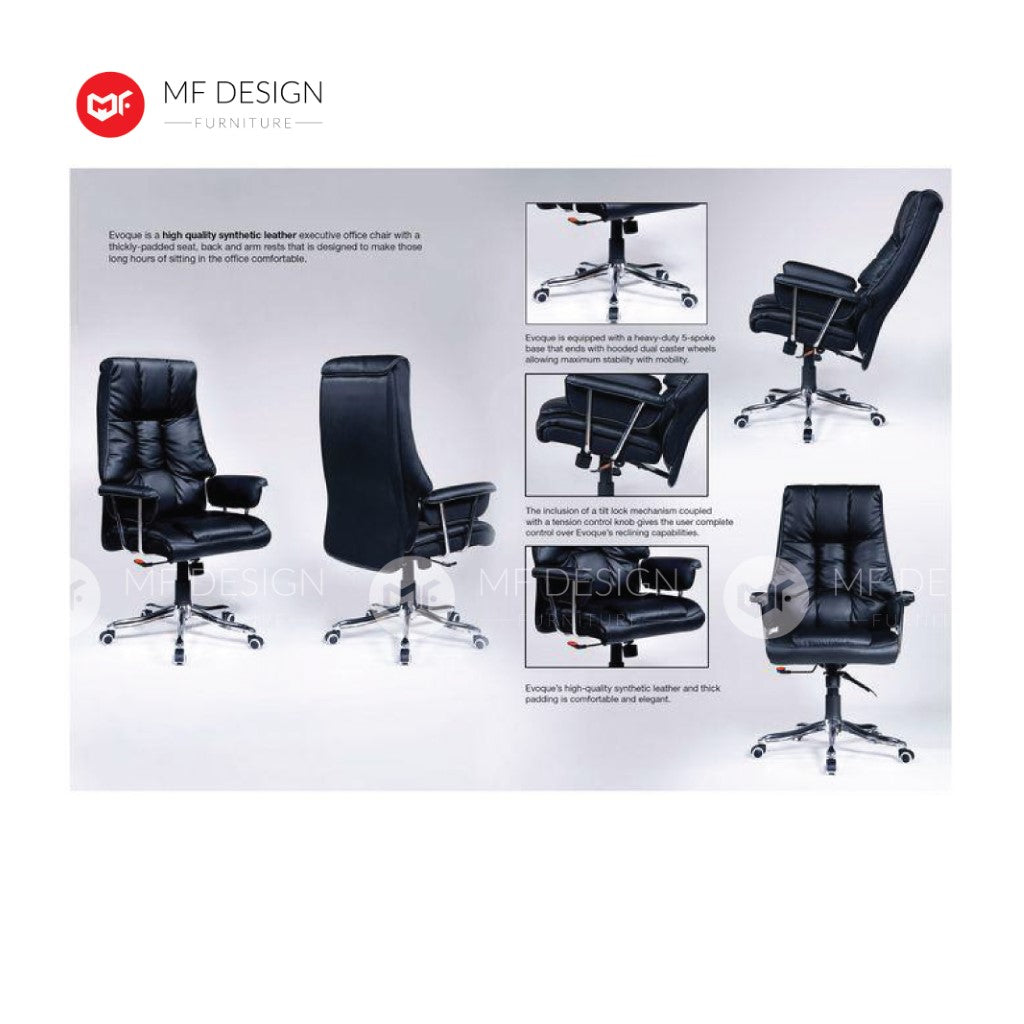 AJEN Office Chair & Chrome Leg / Kerusi Pejabat / Kerusi Roda /Height Adjustable Swivel / gaming kerusi office /
