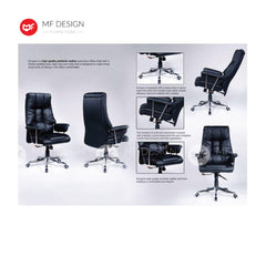 AJEN Office Chair & Chrome Leg / Kerusi Pejabat / Kerusi Roda /Height Adjustable Swivel / gaming kerusi office /