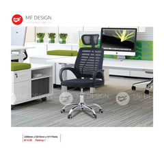 KLOVER Office Chair & Chrome Leg / Kerusi Pejabat / Kerusi Roda /Height Adjustable Swivel / gaming kerusi office /