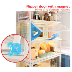 (Clearance) TONI Kitchen Cabinet / Multipurpose Rack / Almari Dapur / Kabinet Dapur / Almari Tingkat / White Rack / Home Storage