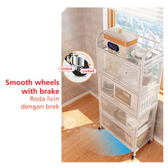 (Clearance) TONI Kitchen Cabinet / Multipurpose Rack / Almari Dapur / Kabinet Dapur / Almari Tingkat / White Rack / Home Storage