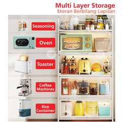 (Clearance) TONI Kitchen Cabinet / Multipurpose Rack / Almari Dapur / Kabinet Dapur / Almari Tingkat / White Rack / Home Storage